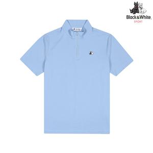 [블랙앤화이트] 남성 반팔 반집업 티셔츠 9115GZSN_BLUE