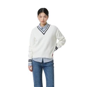 [시슬리]브이넥 컨트라스트 니트(SAKP08511)