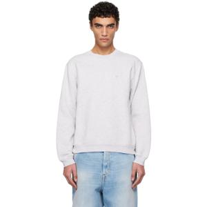 아크네 스웨트셔츠 그레이 크루넥 플리스 스웨트셔츠 251129M204007