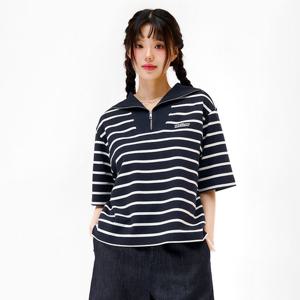 [체이스컬트][본사]여성 반집업 세일러 카라 반팔 티셔츠-EBRG57