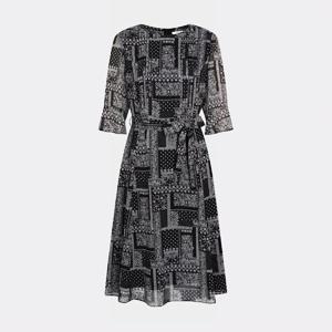 [캐리스노트]24년 봄 여름 데일리룩 페이즐리 핀턱 원피스 블랙 CN4MOP002-GB