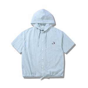 [지프] 여성 스트라이프 후드 반팔 셔츠 JQ2SHF054