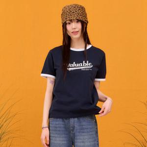 [체이스컬트][본사]여성 그래픽 링거 반팔 티셔츠-EBRG5891D04