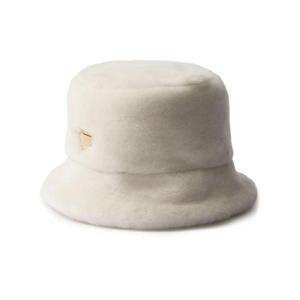 프라다 트라이앵글 로고 시어링 버킷 햇 1HC1372EC9