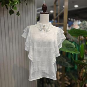 스테파니 HC05 배색프릴블라우스 A25SH5225