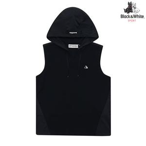 [블랙앤화이트] 여성 등판 우븐배색 후드 베스트 2013LZVR_NAVY