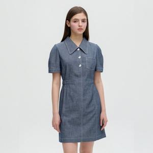 [올리브데올리브]뒷밴딩 데님 라이크 미니원피스(OW5MO464)