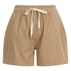 샵앤) 여성 허리밴딩 까슬소재 포켓 바캉스 반바지 PIC-WPT-20651-브라운