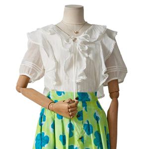 [포커스]레이스 프릴 블라우스(FM5D7BL0097)