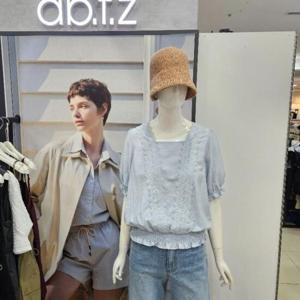Ab.f.z DP01 허리밴딩레이스배색블라우스 AFZ2HB39