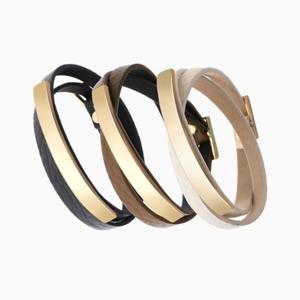 엔디 2라인 가죽 팔찌