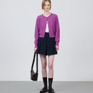 [쥬크]울 블렌드 백 트임 크롭 가디건_Z251KSL001