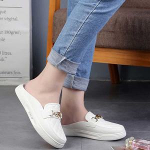 봄신상 여자 데일리 블로퍼 슈즈 골드 체인 뮬로퍼