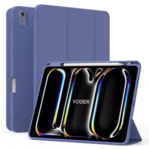 실리콘 케이스 애플펜슬 수납 스마트 커버 퍼플, 아이패드 에어 27.6cm(11인치) M3 7세대