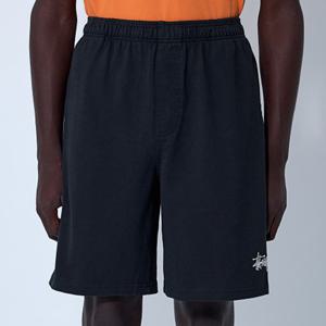 25 FW 스투시 로고 디테일 웨이스트밴딩 헤비 져지 쇼츠 블랙 112334 0001