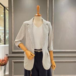 [아니베에프]A55WJK400_린넨 혼방  8부소매 자켓