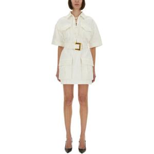 발망 화이트 코튼 개버딘 숏 원피스 FF1R7415DF78 0FC