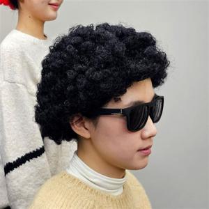 인생사진 네컷 폭탄 뽀글머리 가발 블랙 웃긴가발