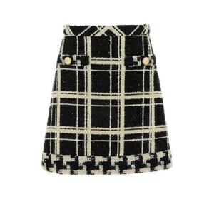 발렌티노 가라바니 체크 미드라이즈 트위드 스커트 6B3RACM190N 0NA TP934750116