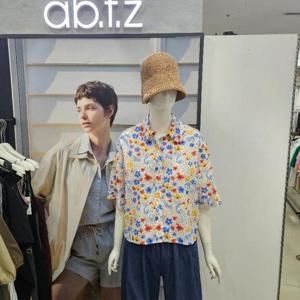 Ab.f.z DP01 플라워 나염카라셔츠블라우스 AFZ2NB02