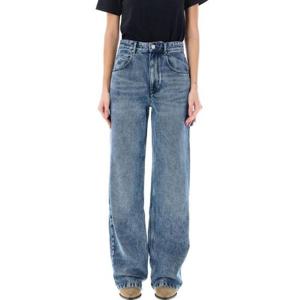 Isabel Marant Bymara 로고 패치 와이드 레그 진 PA0195FBB1H07I 30LU TP942383512