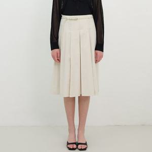 [올리브데올리브]언발 플리츠 미디 스커트 (OW5MS557)