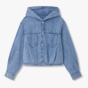 후디드 헤지 데님 셔츠 (7155360800)