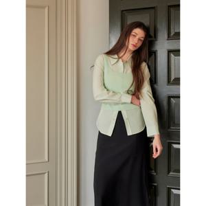 [뷰어] 여성 레이어드 H라인 스커트 ZNSKP305_BK