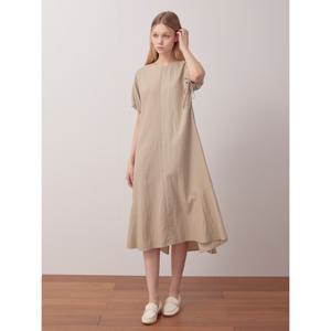 [뷰어]여성 소매 셔링 원피스 ZNOPP304_BE