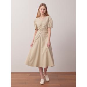 [뷰어]여성 벨티드 셔링 포인트 반팔 원피스 ZNOPP301_LB