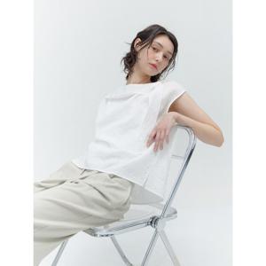 [뷰어]여성 슬리브리스 타이 블라우스 ZNWSP510_WH