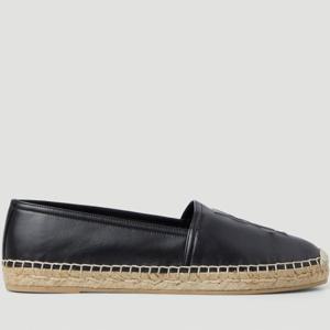 25 FW 생로랑 YSL 모노그램 로고 엠보스 플랫 에스파드류 로퍼 블랙 458573 AAALP 1000