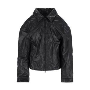 발렌시아가 오프숄더 가죽 재킷 790239TQS08 1000 TP942802379