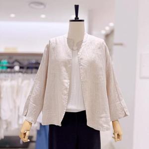 [오프리미츠]M24JK1603_린넨 노카라 재킷