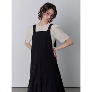 [뷰어]여성 라운드넥 백리본 하프슬리브 블라우스 ZNWSP514_CR