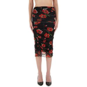 모스키노 플로럴 프린트 시어 패브릭 원피스 04138241 1555