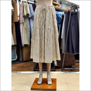 BCBG 세이브존02 스트라이프 티어드 밴딩 스커트 B5B5S232