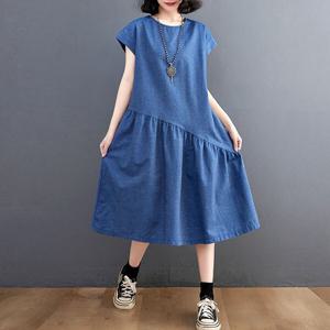 [베나프]바오 데님 프릴 반팔원피스_BJ2OP031