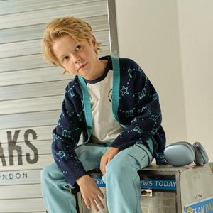 [닥스리틀]닥스리틀 로고 자카드 가디건 DTF11KC04M_NV