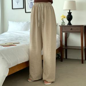 샵앤) 여성 신축성 좋은 여름 와이드 스티치 밴딩 팬츠 21DS-WPT-4625-블랙