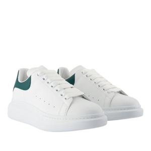 알렉산더맥퀸 화이트 레더 오버사이즈 로우탑 스니커즈 553680W