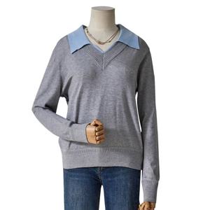 [포커스]배색카라브이니트 FS5A7KT0013