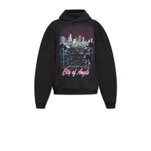 발렌시아가 후드 티셔츠 767877TSVR31041 FADED WASHED BLACK