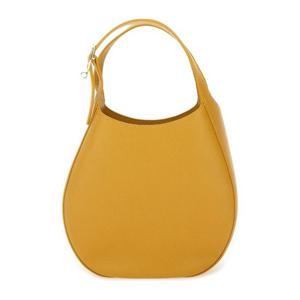 롱샴 옐로우 레더 버클 스트랩 라운디드 숄더 백 10328 021894