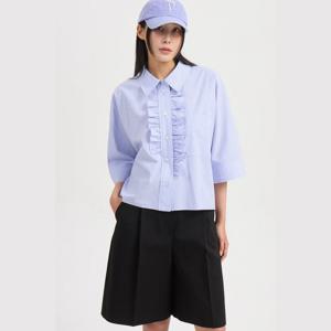 [럭키슈에뜨]프릴 포인트 셔츠 블라우스 LQSAM25200