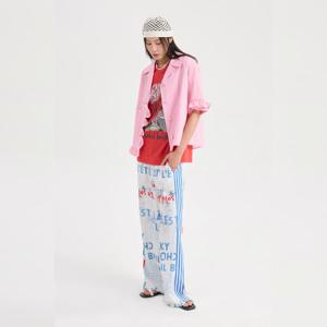 [럭키슈에뜨]프릴 포인트 반팔 셔츠 블라우스 (LQSAM25100)