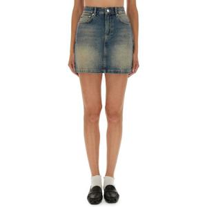 모스키노 데님 페이디드 워시 미니 스커트 01168221 1329