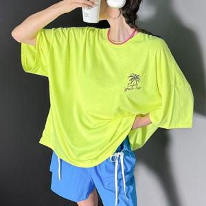 빅사이즈 507 네모야자수컬러티셔츠 DNMU940