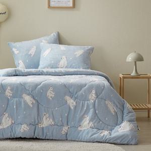 [르헤브] 고미다 5mm 착번 극세사 옥수수솜 차렵이불 베개세트 SS