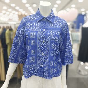 [아니베에프]A56WBL580 카라넥 포켓 셔츠  블라우스_GN